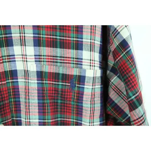 Ralph Lauren XL Blaire Shirt Vintage Plaid Oversized Preppy Heritage 90s Logo - Picture 5 of 8